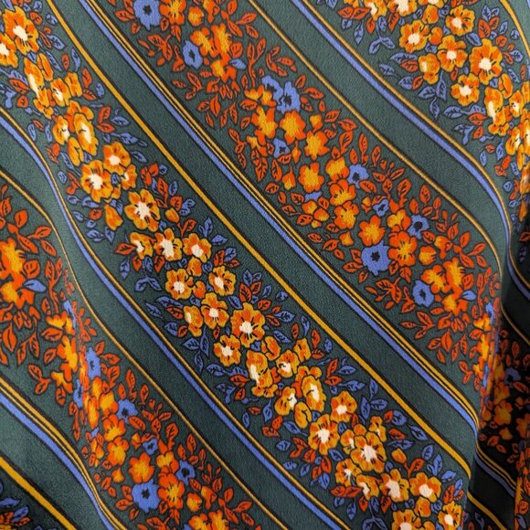 MODCLOTH "Pleat You To It" Fit & Flare Dress 15 RARE Forest Green Orange Floral - Picture 8 of 12